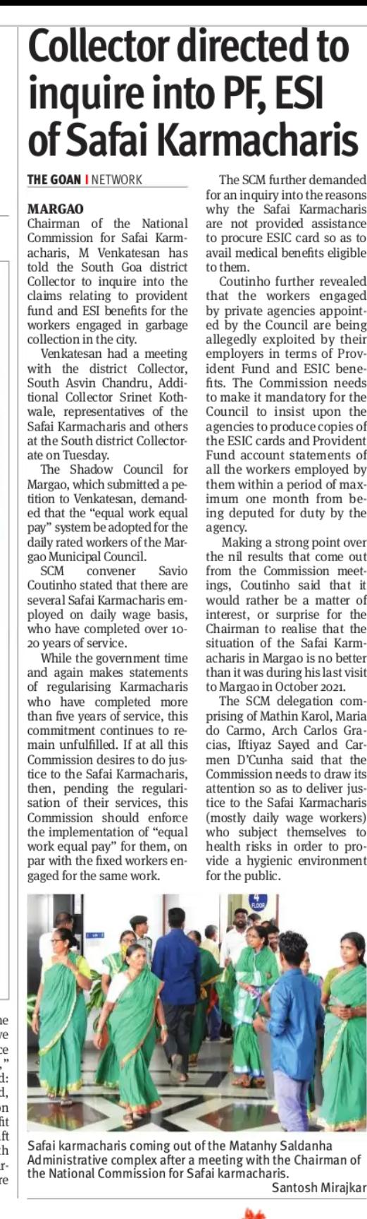 Meeting with National Commission for Safai Karmachari on 26-9-23